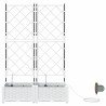 Pots de jardin Treillis avec stockage Blanc 80 x 40 x 126 cm Plastique 