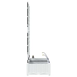 Pots de jardin Treillis avec stockage Blanc 80 x 40 x 126 cm Plastique 