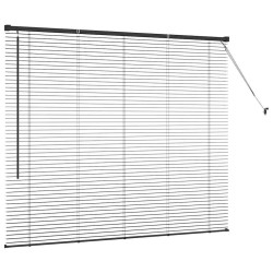 Store de Fenêtre avec des rideaux Autre Noir 80 x 130 cm Aluminium 