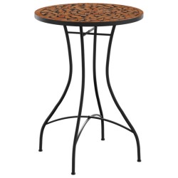 Table de bistro mosaïque terre cuite Ø50x70 cm céramique 