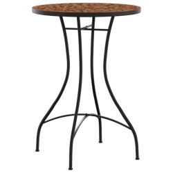 Table de bistro mosaïque terre cuite Ø50x70 cm céramique 