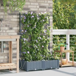 Jardinières de jardin 1 pc Treillis Gris clair 80 x 40 x 126 cm 