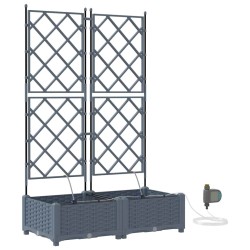 Jardinières de jardin 1 pc Treillis Gris clair 80 x 40 x 126 cm 