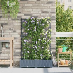 Jardinières de jardin 1 pc Treillis Gris clair 80 x 40 x 126 cm 