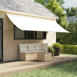Auvent rétractable crème 350x150 m tissu et acier 