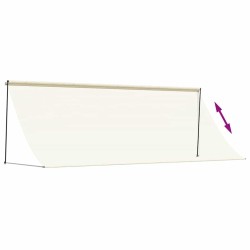 Auvent rétractable crème 350x150 m tissu et acier 