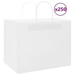 Sacs en papier 250 pcs avec poignées blanc 32x22x24 cm 