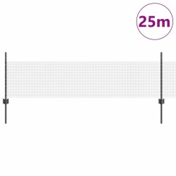 Ensemble de Clôture en Fil de Poules Lot de 2 Gris Métal, Plastique 