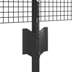 Ensemble de Clôture en Fil de Poules Lot de 2 Gris Métal, Plastique 