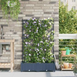 Jardinières de jardin 1 pc Gris 80 x 40 x 126 cm Plastique 