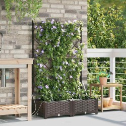 Jardinières de jardin 1 pc Marron 80 x 40 x 126 cm Plastique 
