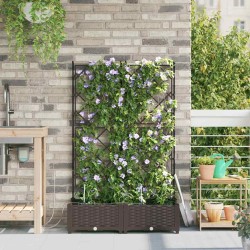 Jardinières de jardin 1 pc Marron 80 x 40 x 126 cm Plastique 