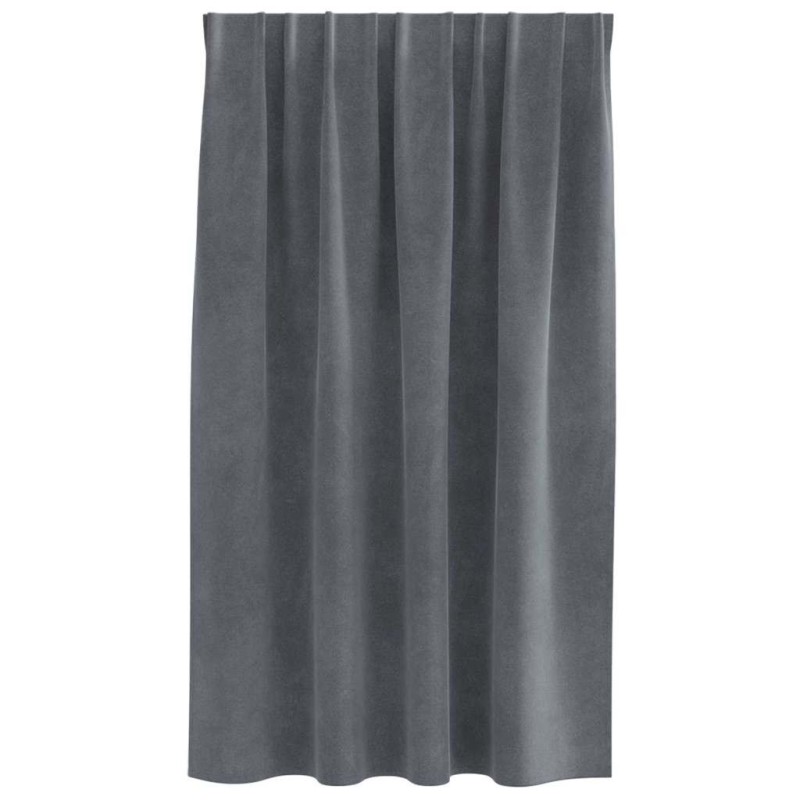 Rideaux opaques avec bande de sommet 2 pcs en velours gris clair super 