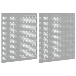Panneaux perforés 2 pcs avec 8 accessoires Gris 50x60 cm Acier 