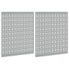 Panneaux perforés 2 pcs avec 8 accessoires Gris 50x60 cm Acier 