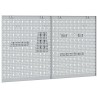 Panneaux perforés 2 pcs avec 8 accessoires Gris 50x60 cm Acier 