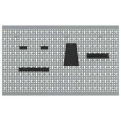 Panneaux perforés 2 pcs avec 8 accessoires Gris 50x60 cm Acier 