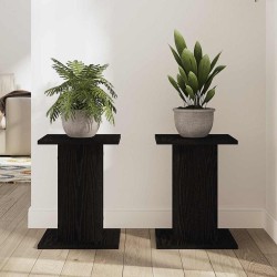 Support de plante 2 pcs Chêne noir 30x30x40 cm Bois reconstitué 