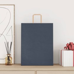 Sacs en papier 250 pcs avec poignées bleu 32x12x42 cm 