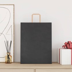 Sacs en papier 250 pcs avec poignées noir 32x12x42 cm 