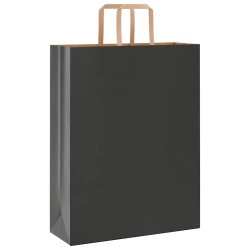 Sacs en papier 250 pcs avec poignées noir 32x12x42 cm 