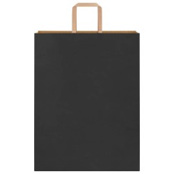 Sacs en papier 250 pcs avec poignées noir 32x12x42 cm 
