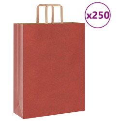 Sacs en papier 250 pcs avec poignées rouge 32x12x42 cm 