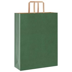 Sacs en papier 250 pcs avec poignées vert 32x12x42 cm 