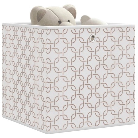 Boîtes de rangement pliables 10 pcs crème tissu intissé 