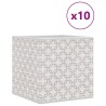 Boîtes de rangement pliables 10 pcs crème tissu intissé 
