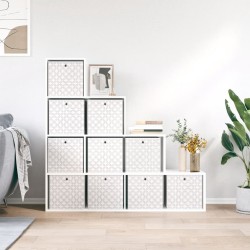 Boîtes de rangement pliables 10 pcs crème tissu intissé 