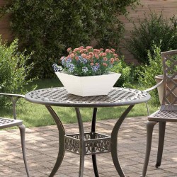 Jardinières bowl , 5 pièces blanches, 35x35x15 cm en acier. 