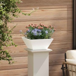 Jardinières bowl , 5 pièces blanches, 35x35x15 cm en acier. 
