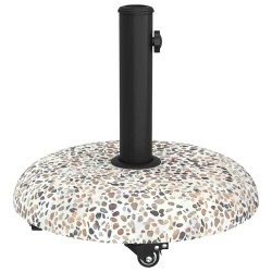 Base de parasol sur roues pour pôles de 37/42/52/58 mm en béton multicolore. 