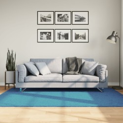 Tapis OVIEDO à poils courts turquoise 140x200 cm 