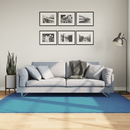 Tapis OVIEDO à poils courts turquoise 140x200 cm 