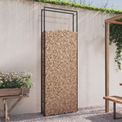 Portant de bois de chauffage Noir mat 110x28x312 cm Acier 