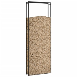 Portant de bois de chauffage Noir mat 110x28x312 cm Acier 