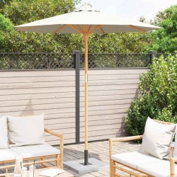 Parasol de jardin crème blanche, 217 x 230 cm en bambou. 