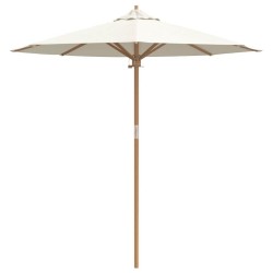Parasol de jardin crème blanche, 217 x 230 cm en bambou. 