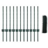 Poteaux de clôture 11 pcs U-Channel Vert 60 cm Acier 