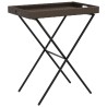 Table à plateau pliable marron 65x40x75 cm résine tressée 