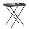 Table à plateau pliable marron 65x40x75 cm résine tressée 