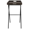 Table à plateau pliable marron 65x40x75 cm résine tressée 
