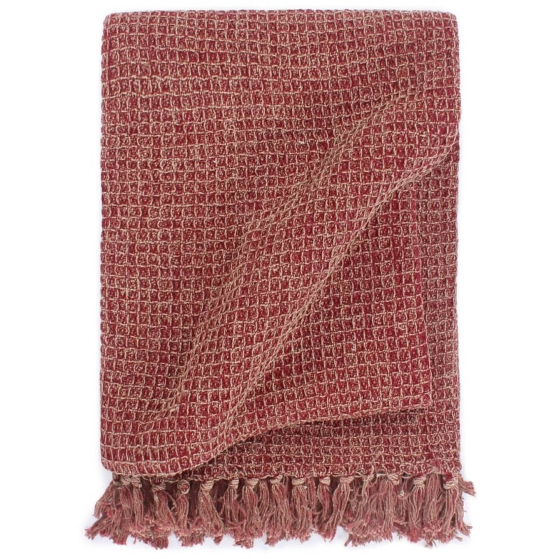 Couverture en coton 160 x 210 cm Bordeaux 