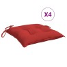 Coussins de chaise lot de 4 rouge 40x40x7 cm tissu oxford 