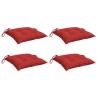 Coussins de chaise lot de 4 rouge 40x40x7 cm tissu oxford 