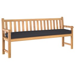Coussins de Pallet pour banc, 2 pièces Noir, 200x40x8 cm, en tissu Oxford. 