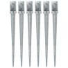 Piquets au sol 6 pcs Argenté 8x8x91 cm Acier galvanisé 