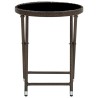 Table à thé Marron 60 cm Résine tressée et verre trempé 